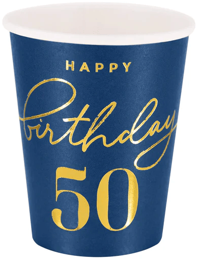 Fødselsdagskopper 50-års fødselsdag 220ml 6 stk.