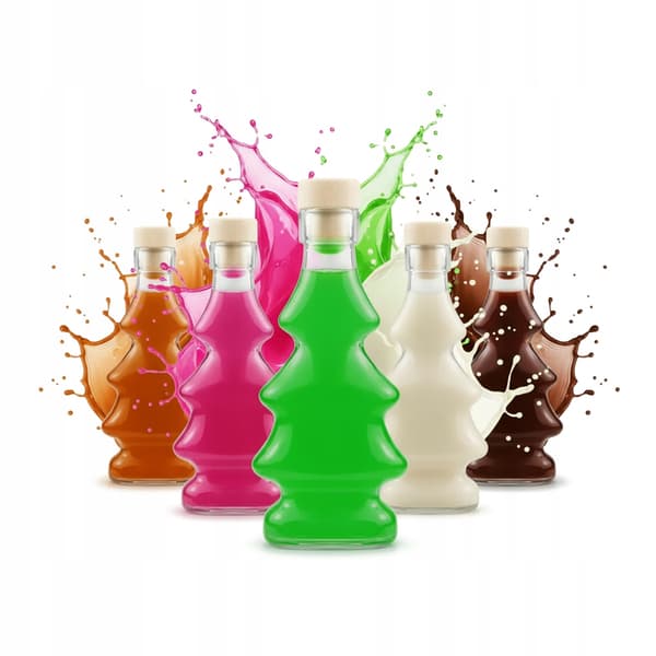 5x julgran 3D-flaska 100ml glasflaskor FÖR sirap tinkturjuice