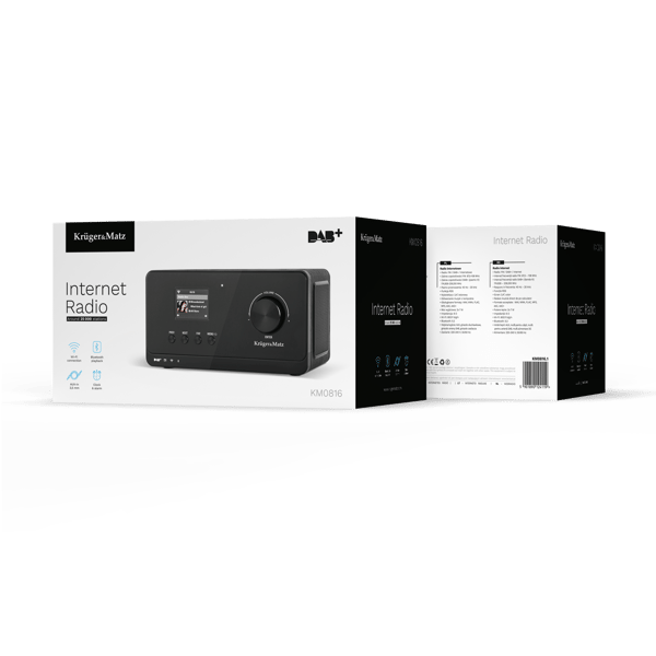 Internetradio Kruger&Matz langaton herätyskello Bluetooth FM DAB+