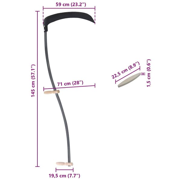 vidaXL Lie med slipsten 145 cm