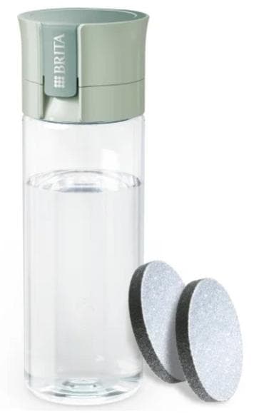 Brita Vital suodattava pullo 0,6 l vihreä ja 2 MicroDisc suodatinta