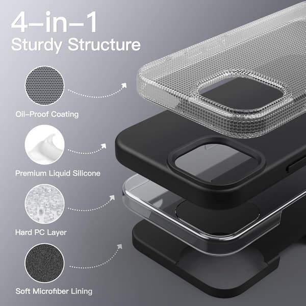 FODRAL TILL APPLE IPHONE 14 PRO MAX SVART MATT BAKSIDA