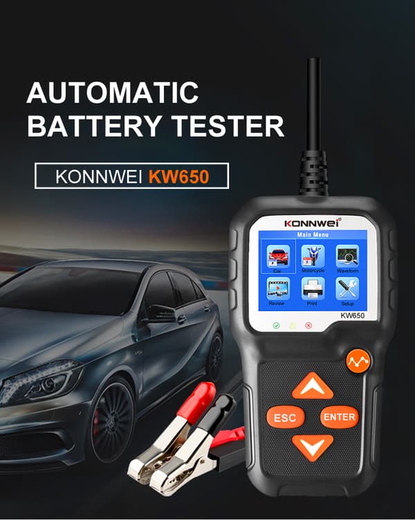 Konnwei KW650 auton akun testaaja