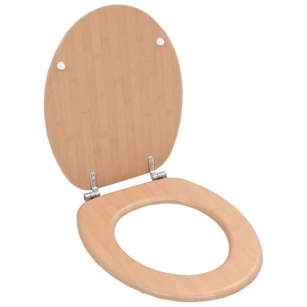 vidaXL Toalettsitsar, 2 st, MDF, bambuträmönster