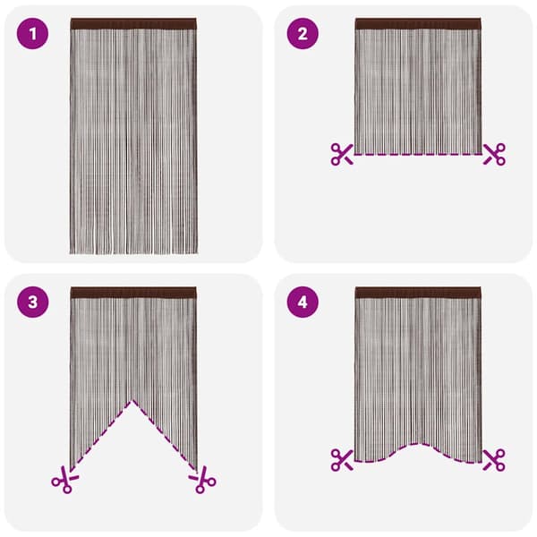 vidaXL Snörgardiner, 2-pack, 100 x 250 cm, brun