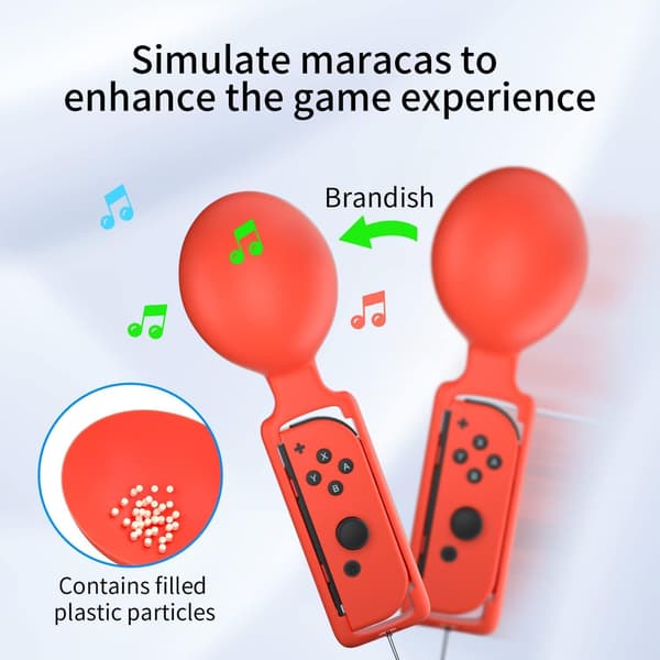 MARACAS PIDIN JOY-CON JOYCON NINTENDO SWITCH SAMBA BLUE RED 2kpl