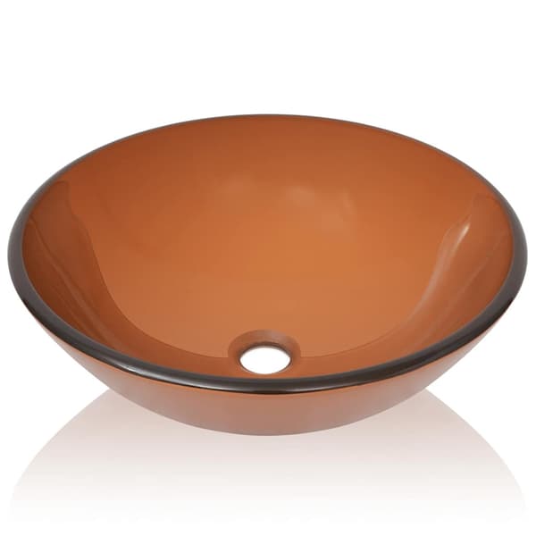 vidaXL Handfat i härdat glas 42 cm brunt