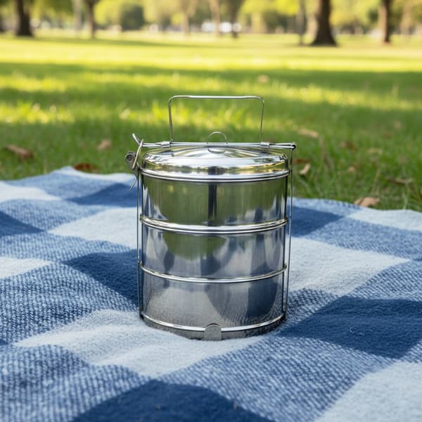 Stållunchlåda 3-nivå 3x1 liter