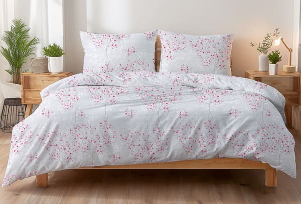 Bark örngott 40x40 grårosa körsbärsblommor sakura
