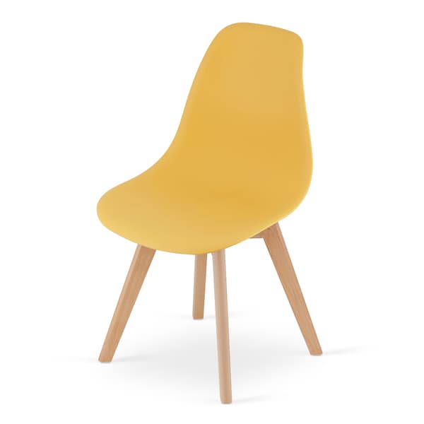 KITO stol sennep / naturlige ben x 4