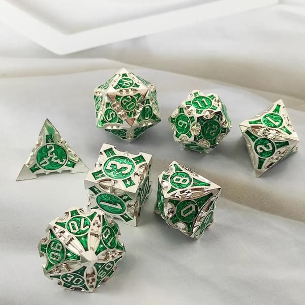 Elven Council RPG-tärningar Set med 7 metalltärningar