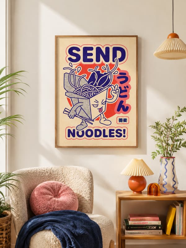 MALING EFTER TAL MED RAMME Billeder til maleri - Send Noodles 40x50 cm