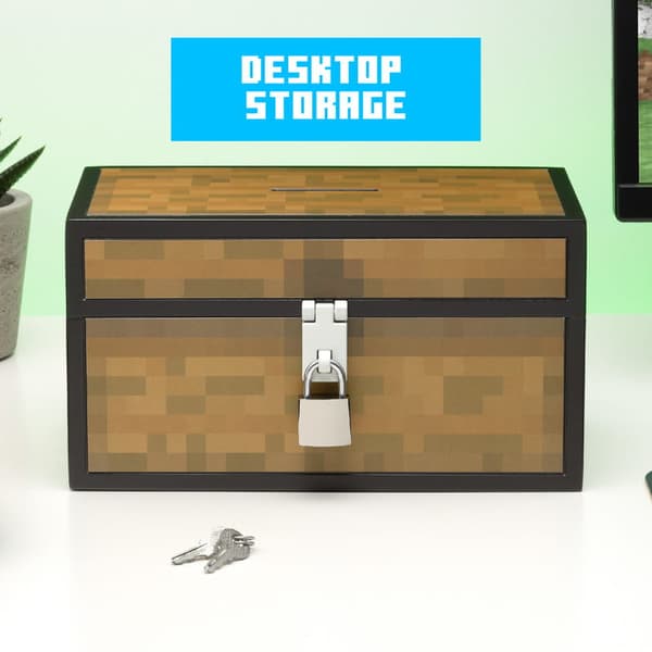 Sparegris Skattekiste med nøgle - Minecraft