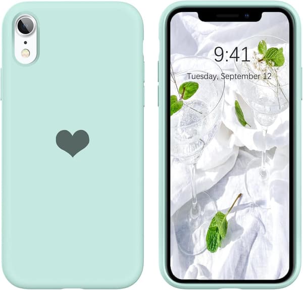 Silikonikuori iPhone XR 6.1':lle Sydän Mintunvihreä