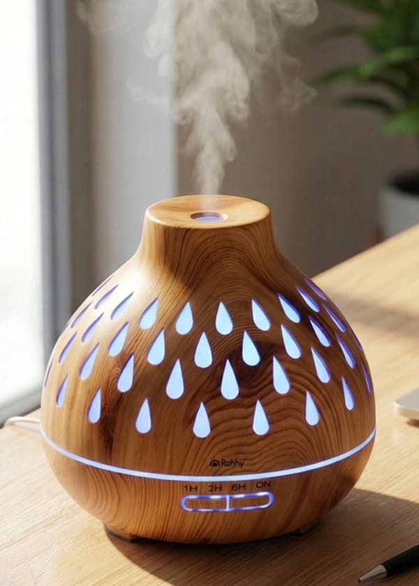 AROMATERAPI-DIFFUSER LUFTFUGTER 400ML LED AROMATERAPI-TIMER FJERNBETJENING