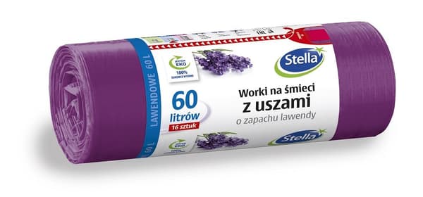 Affaldsposer med hank - LAVENDEL duft 60 l 16 stk STELLA