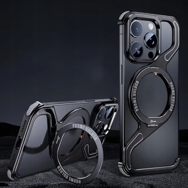 Etui til iPhone 15 Pansret Magsafe Metal Etui Titanium Holder
