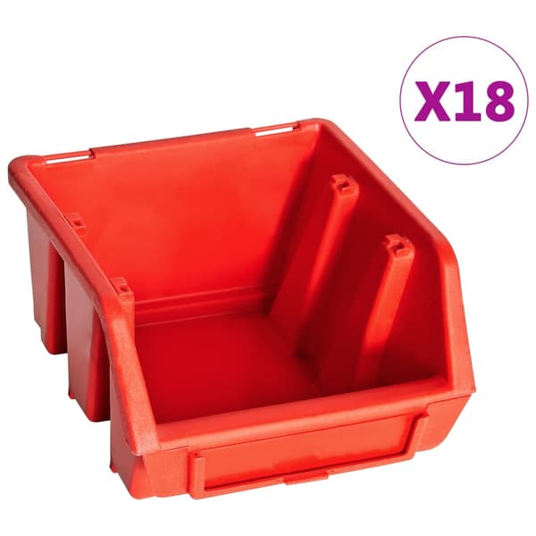 vidaXL 32-delt vægpanelorganisator rød og sort
