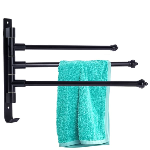 Handdukshållare aluminium svart vridbar 30 cm