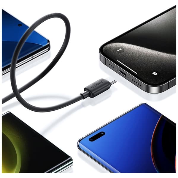 USAMS KY-sarjan US-SJ691 60W USB-C - USB-C -kaapeli 1m musta