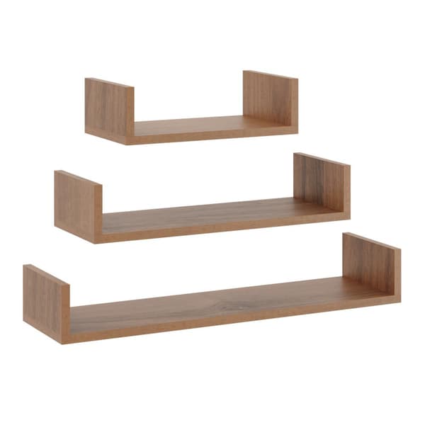 Vægmonterede hylder - 3 stykker - nr 23 wenge