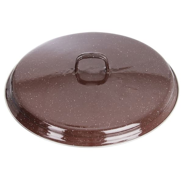 Emaljeret brun låg 32 cm