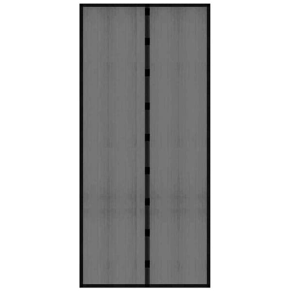 Sort myggenet til dør med magnet 212x100 cm