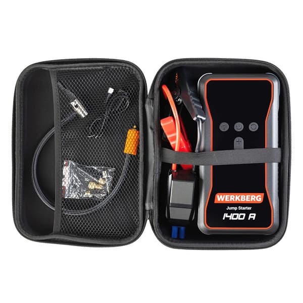 Werkberg AL002 käynnistysavustin 18000mAh 700A/1400A kompressorilla