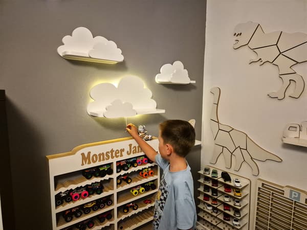 Cloud Shelves Set om 3 FANTASY EXTRA - Prestige, vit med lampfunktion