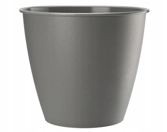 Rund plastkruka Azalea grå 19x17,6cm