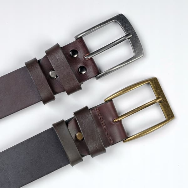 Vild jeans herrbälte i brun slät läder present storlek 95 cm