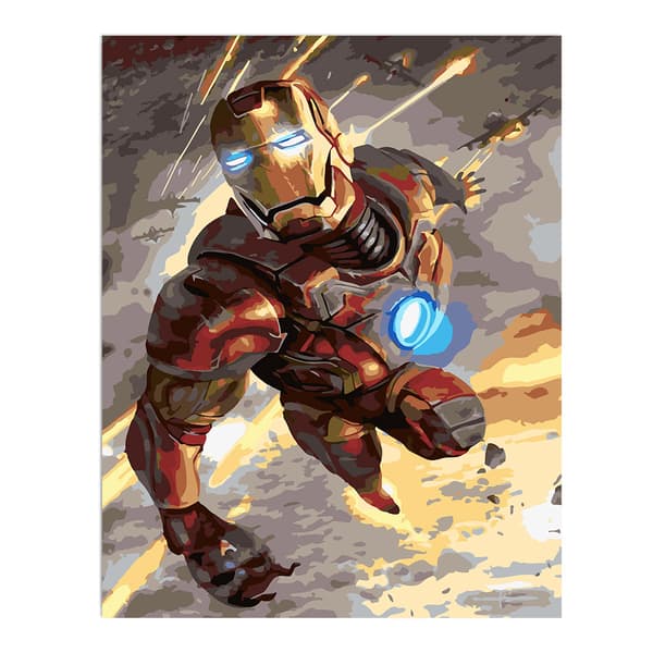 Målning med siffror flygande Iron Man 40 x 50 cm