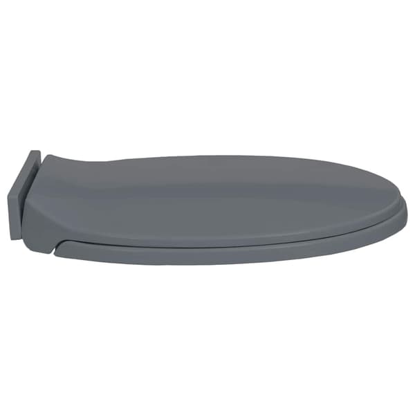 vidaXL Mjukstängande toalettsits, grå, oval