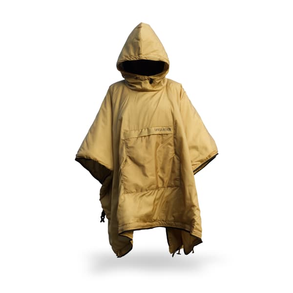 OFFLANDER camping poncho tynd med varmer champagne