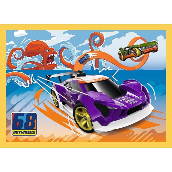 Trefl 46275 4-i-1 Puslespil Hot Wheels Køretøjer