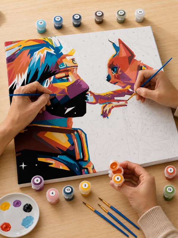 Målning med siffror Anime Naruto med katt 50x40 cm