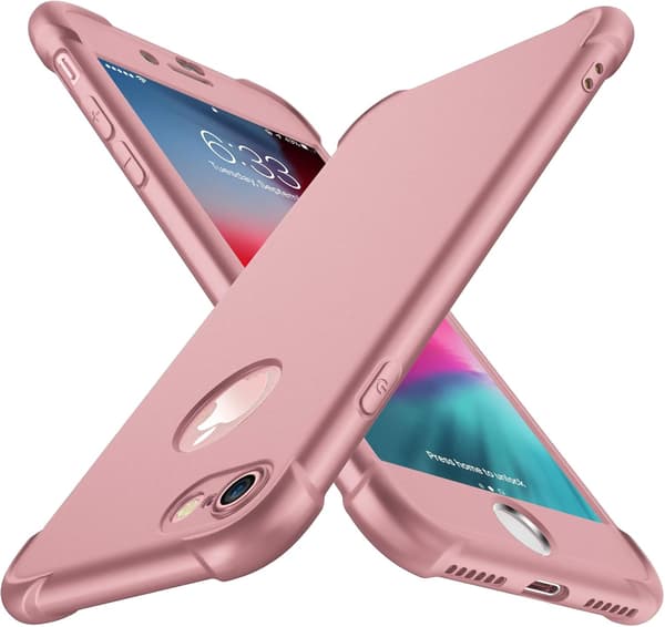 PINKET ETUI TIL IPHONE 7/8 4,7' 2xHÆRDET GLAS