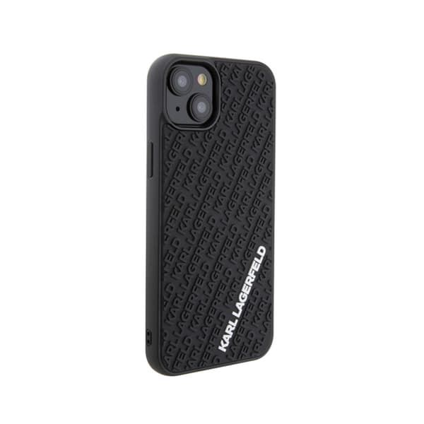 Karl Lagerfeld 3D gummi multilogo - iPhone 15 Plus cover (sort)