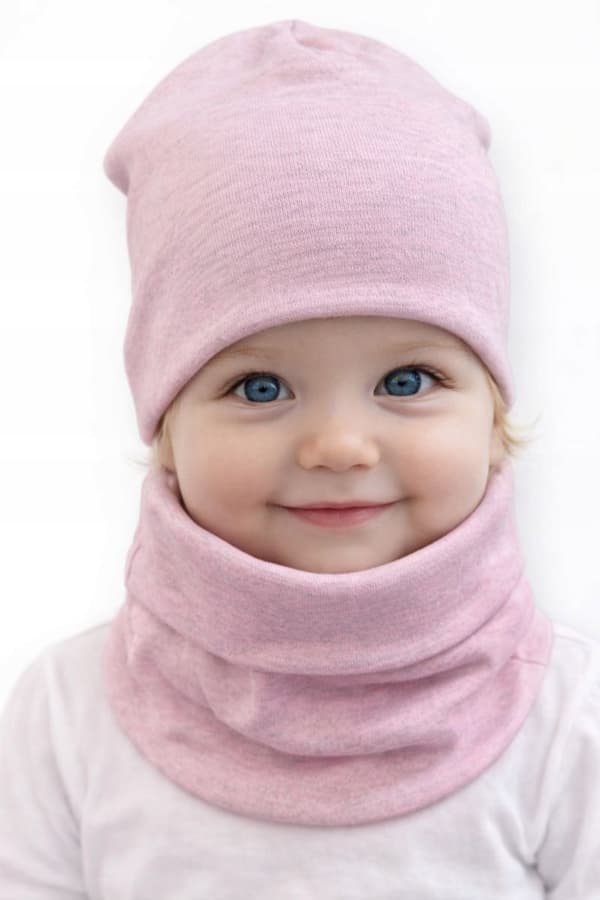 Set MÖSSA + HALSDUK 56-68 babyset 34/38 VÅRMELAGE ROSA