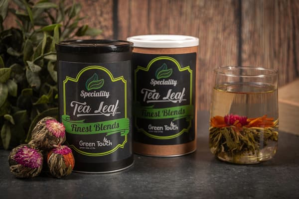 Green Touch Tea Sett 10 x Blommande te burk