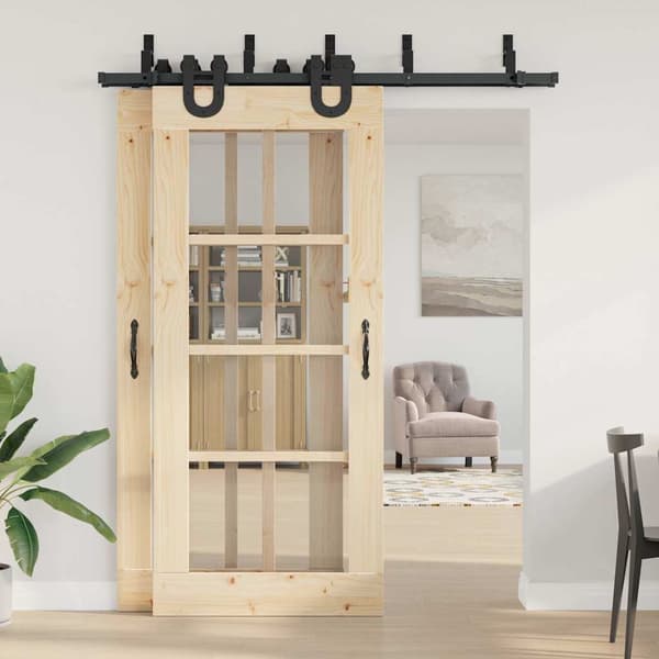 vidaXL Skjutdörrsinstallationssystem 183 cm stål svart