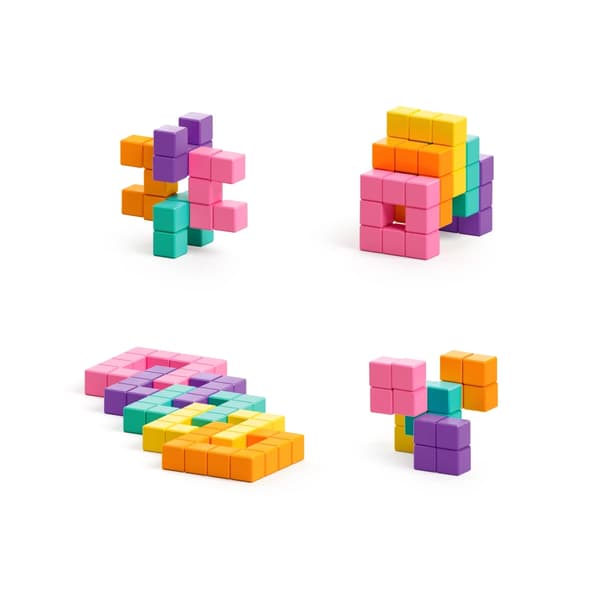 Pixio Abstrakte Neon Magnetiske Klodser 60 Stykker 6+