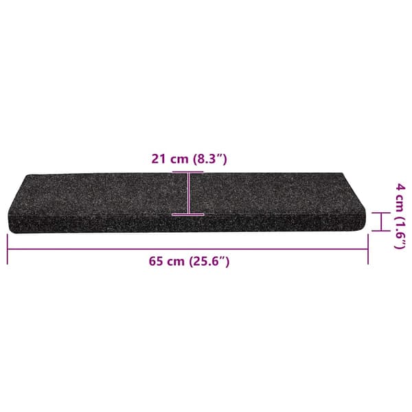 vidaXL selvklæbende trappemåtter 30 stk. sorte 65x21x4 cm