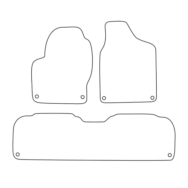 Sæt med velourmåtter til Volkswagen Sharan I 1996-2010 5-sæders - sorte detaljer