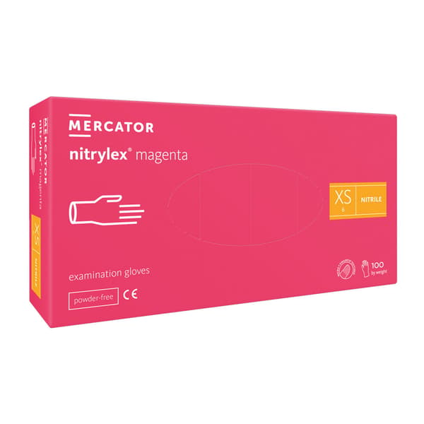 Nitrilhandsker XS pink Mercator Nitrylex Magenta 100 stk.