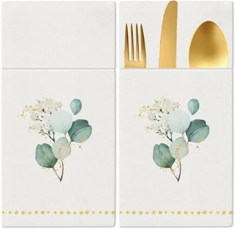 POCKETS Eucalyptus Bestik Servietter 25 stk.