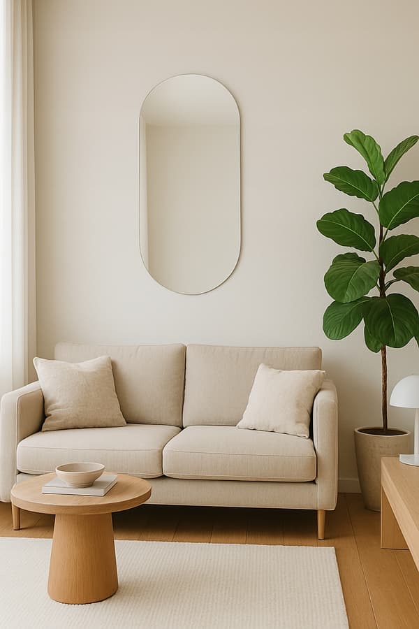 Oval klassisk spegel 50x110 silver oformlig form Aria