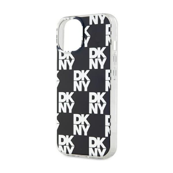 DKNY IML Ternet Mono Mønster Etui til iPhone 15 Plus / 14 Plus (Sort)