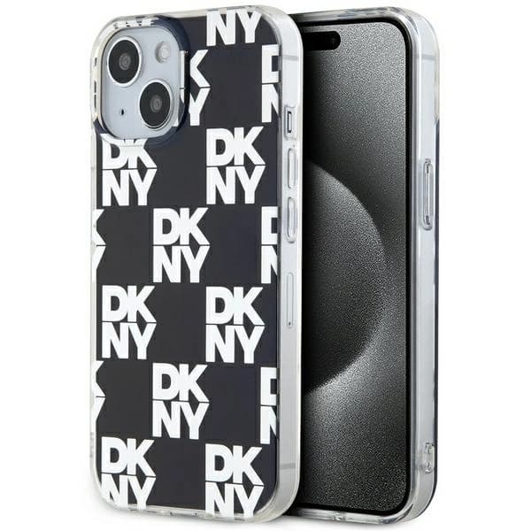 DKNY DKHCP15SHDLCEK iPhone 15 / 14 / 136.1 sort/sort hårdt cover IML Ternet Mono Mønster