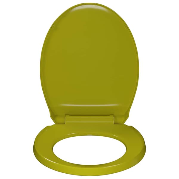 vidaXL Mjukstängande toalettsits, grön, oval